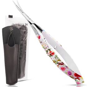 Maker And Market 659576958026 Spring Action Curved Blade 4.5 Inch Ez Snip Squeeze Scissors With Pouch Sleev