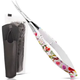 Maker And Market 659576958026 Spring Action Curved Blade 4.5 Inch Ez Snip Squeeze Scissors With Pouch Sleev