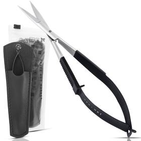 Maker And Market 698869496791 Spring Action Straight Blade 4.5 Inch Ez Snip Squeeze Scissors With Pouch Sle