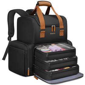 Mancro 671600 Hairstylist Travel Bag 2-layer Cosmetology With 3 Separate Pouche