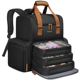 671600 Mancro Hairstylist Travel Bag 2-layer Cosmetology With 3 Separate Pouche