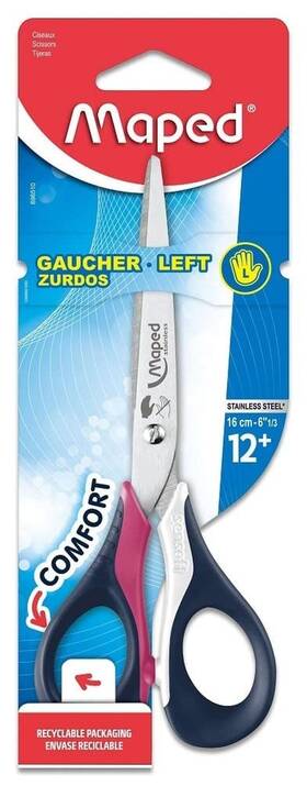 Maped 696510 Sensoft Left Handed Student Scissors With Flexible Handles 6.33 Inch / 15cm