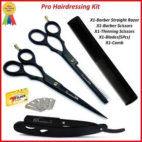 Margalla Int 732046278845 Professional Hairdressing Scissors Kit Thinning Shears Barber Shaving Set