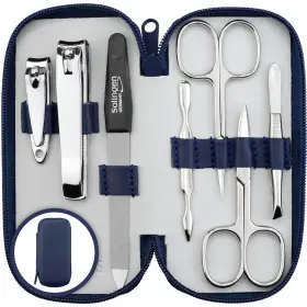 Man7-1803-blue Marqus Manicure Set Solingen Made In Germany - 7 Piece Exclusive Finger And Toe