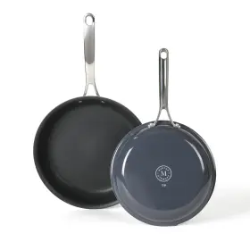 138443.02r Martha Stewart Lockton 2 Piece 10 Inch And 12 Fry Pan Set - Grey Gray