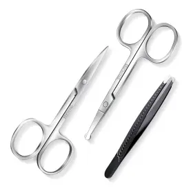 Master-ed 726084758056 Facial Hair Small Grooming Scissors For Men Women-curved And Rounded Nose