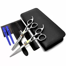 Master Go 778862964272 Pro Hair Cutting Shears Thinning Scissors Set 8 Pcs For Salon Home Use Blue Master Go 778862964272 Pro Hair Cutting Shears Thinning Scissors Set 8 Pcs For Salon Home Use Blue