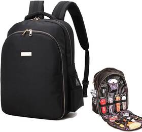 Maxpand 744110077582 Large 19 Inch Barber Backpack Organizer For Clippers Supplies Portable Black New