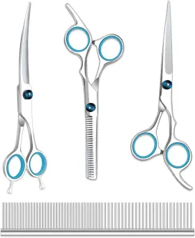Maxshop 606825712731 Dog Grooming Scissors Kit Heavy Duty Titanium Stainless Steel