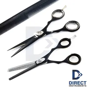 Medentra 300267412890 Black Haircutting Scissors Set Hair Cutting Hairdressing Thinning Shears Comb Medentra 300267412890 Black Haircutting Scissors Set Hair Cutting Hairdressing Thinning Shears Comb