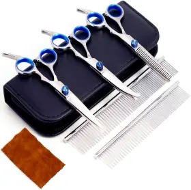 Cwjd-7x1 Meduwedu 7 In 1 Dog Grooming Scissors Set With Safety Round Head Sharp And Durable Cwjd-7x1 Meduwedu 7 In 1 Dog Grooming Scissors Set With Safety Round Head Sharp And Durable