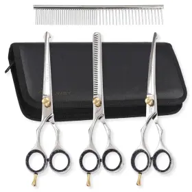 Melwey 648564075630 Left-handed Pet Dog Grooming Scissors Set Pro-grade Curved Shears For Dogs Ca