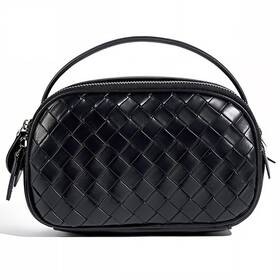 Mewpurrs Mwb0894 Woven Crossbody Bag For Women Small Structured Shoulder Purse With Top Hand