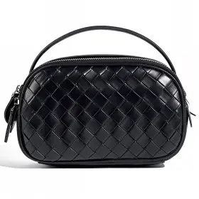 Mwb0894 Mewpurrs Woven Crossbody Bag For Women Small Structured Shoulder Purse With Top Hand