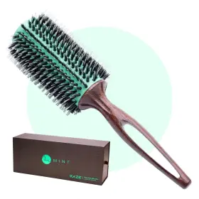 Kz-40l Mint Eco-friendly Boar Bristle Round Brush For Blow Drying Durable Blowout