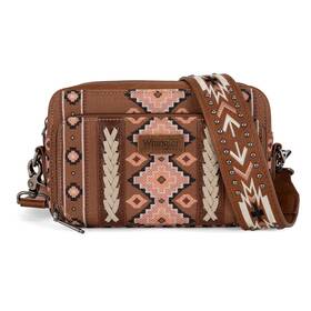 Montana West 717325222023 Wrangler Crossbody Bag For Women Boho Aztec Small Multi Pocket Crossover Purse
