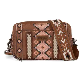 Montana West 717325222023 Wrangler Crossbody Bag For Women Boho Aztec Small Multi Pocket Crossover Purse