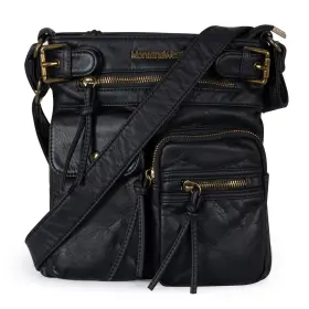 Mbb-fba-mwc-046bk Montana West Crossbody Bag For Women Soft Washed Leather Multi Pocket Crossbo Mbb-fba-mwc-046bk Montana West Crossbody Bag For Women Soft Washed Leather Multi Pocket Crossbo