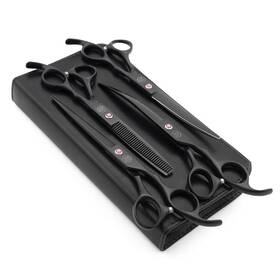 Moontay 757818068455 Professional 7.0 Inch Dog Grooming Scissors Set 4-pieces Straight Upwar