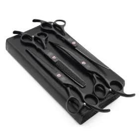 Moontay 757818068455 Professional 7.0 Inch Dog Grooming Scissors Set 4-pieces Straight Upwar