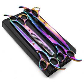 Moontay 757818068530 Professional 8.0 Inch Dog Grooming Scissors Set 4-pieces Straight Upwar