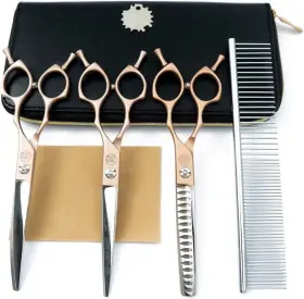 Moontay 761272093458 6.5 Inch Professional Pet Grooming Scissors 4 Count Pack Of 1 Gold