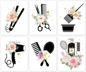 Mooxo 761594838249 Hair Salon Wall Art Women Fashion Bathroom Bedroom Decor Scissors Drye