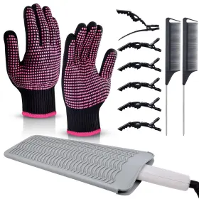 9-us-fsb001 Morgles Heat Resistant Gloves 2 Pcs Professional For Hair