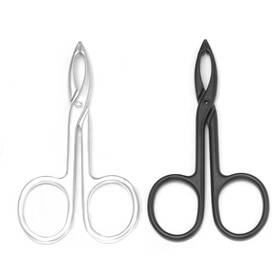 Motanar A705ab 2 Pieces Tweezers Scissor Handle Straight Tip Shaped Eyebrows Tweezer