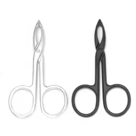 A705ab Motanar 2 Pieces Tweezers Scissor Handle Straight Tip Shaped Eyebrows Tweezer