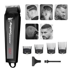 Mry Clippers-d07a Cordless Hair Clippers Rechargeable Lcd Display Professional Guide Combs