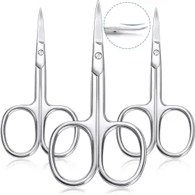Manicure-01 Mudder 3 Pieces Cuticle Curved Scissors Manicure Stainless Steel White
