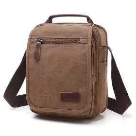 Mf-bp-m26-cbr Navor Small Vintage Multipurpose Canvas Crossbody Shoulder Bag Crossover Mess