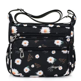 Nawoshow 591817463253 Nylon Floral Multi-pocket Crossbody Purse Bags For Women Travel Shoulder Bag
