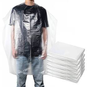 Niceyst Nai-cli-000009-xq 100 Pcs Disposable Capes 51x35 Inch Transparent Waterproof Shampoo Barber Hai