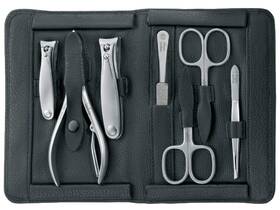 Niegeloh 85478-old Topinox Inch Imantado Xl Manicure Set For Men In Black Leather Case By Niegel