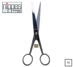 590-17 Nippes Solingen 6.7 Inch Nickel Plated Carbon Steel Hair Shears Made In Germany