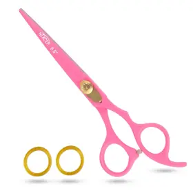 Nixcer 804467289943 Hair Cutting Scissors Razor Edge Japanese Steel Shears 6.5 Inch Pink