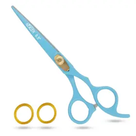 Nixcer 804467309535 Hair Cutting Scissors Razor Edge Japanese Steel Shears 6.5 Inch Sky Blue