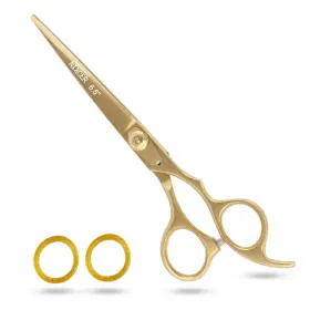 Nixcer 860007538506 Hair Cutting Scissors Razor Edge Japanese Steel Shears 6.5 Inch Gold
