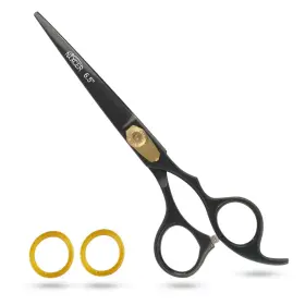 Nixcer 860007538544 Hair Cutting Scissors Razor Edge Japanese Steel Shears 6.5 Inch Black/gold