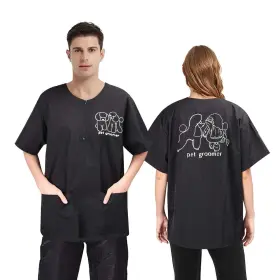 F18367-nl-us Noverlife Professional Pet Grooming Smock Water Resistant Anti-static Be