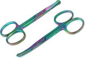 Od2011-d-1970-r Set Of 2 Pieces 3.5 Inch Rainbow Nose Scissors Straight And Curved Mustache E