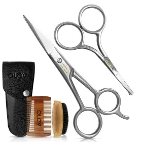 Ol-bs5 Olov Professional Beard And Mustache Scissors - Trimming Set Wit