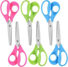 Onename 726084842762 Left-handed Kids Scissors 5 Inch Stainless Steel 6 Pack