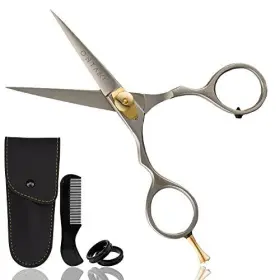 Ontaki 810103870161 Premium Hand Forged Mustache Scissors 5.5 Inch - Barber Salon Japanese Ste