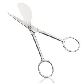 Eb-on-018 Ontaki Dual Bent Machine Embroidery Scissors - 6.5 Inch Carbon Steel Brushed Sil