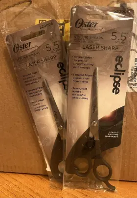 520006 Oster 2 Eclipse 5.5 Inch Styling Shears Set Laser Sharp Scissors #520006 520006 Oster 2 Eclipse 5.5 Inch Styling Shears Set Laser Sharp Scissors #520006