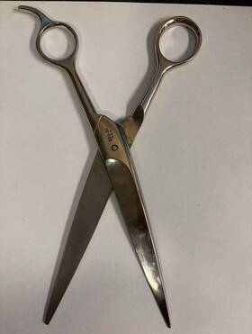 Oster 928-34 Vintage 6 In Stainless Steel Hair Shears Silver Finger Rest Stork