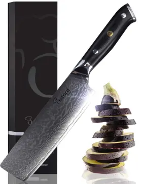 Ves5556 Oxford Chef Nakiri Knife 6.5 Inch - Damascus Japanese Vg10 Super Steel 67 Layer High